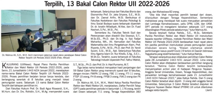 Pilrek 2022-2026_UII-News-Edisi-224-Januari-2022